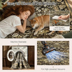 9x12 Area Rug for Living Room, Non-Slip Washable Large Carpet, Mocha Brown - Image 4
