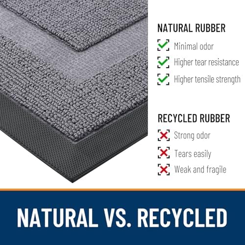 OLANLY Half Circle Front Door Mat Outside 29.5x17 All-Season Rubber Doormat - Image 4