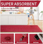 YDKGL Long Kitchen Runner Rugs Kitchen Mat Non Slip Washable Red 17"x71" - Image 5