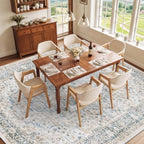 SameBed 9x12 Area Rug Living Room, Vintage Washable Carpet Grey Blue - Image 3