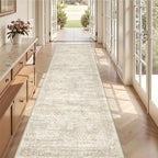 3x12 Runner Rug Non Slip,Washable Hallway Runner Rug,Beige - Image 3