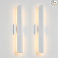 Tarentlight 2 Pack LED Outdoor Wall Lights Dimmable,20W 3000K,21.9" Modern Textured White Outdoor Wall Sconce, IP65 Waterproof, Linear Exterior Wall Light for Entrance, Hallway, Garage, Porch