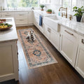 Washable Terracotta Distressed 2x5 Hallway Runner Rug Cozy Kitchen Carpet by HYHAOYUNLAI