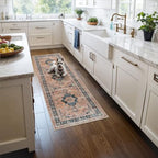 Washable Terracotta Distressed 2x5 Hallway Runner Rug Cozy Kitchen Carpet by HYHAOYUNLAI