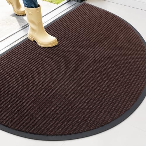 OLANLY Half Circle Front Door Mat 47x32, Waterproof Heavy-Duty Doormat by OLANLY