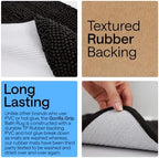 GORILLA GRIP Chenille Bath Rug Mat for Square Toilet Base, 24x19 Black - Image 4