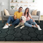 6x9 Large Dark Grey Fluffy Soft Area Rug Non-Slip for Living Room Bedroom - Image 4