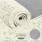 5x7 Fluffy Shag Area Rugs for Living Room Bedroom: Soft Carpet Cream White - Image 6
