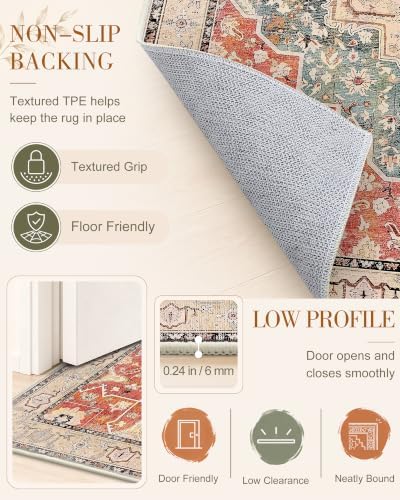 OLANLY 2'6"x14' Washable Runner Rug, Non Slip Carpet for Hallway Kitchen - Image 7