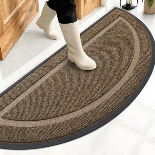 OLANLY Half Circle Front Door Mat Outside 59x23 All-Season Rubber Doormat by OLANLY