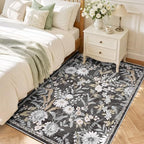 SameBed 3x5 Area Rug Living Room, Vintage Washable Carpet Black Gray - Image 3