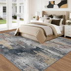 RELEANY Washable 5'x7' Abstract Area Rug for Living Room Ash Brown - Image 3