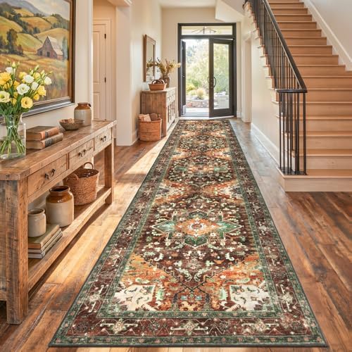 Yamaziot Washable Runner Rug, 3x14 Non-Slip Boho Hallway Kitchen Rug - Image 5