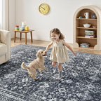 9x12 Area Rugs for Living Room, Black Washable Non-Slip Large Carpet - Image 5