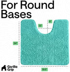 GORILLA GRIP Chenille Bath Rug Mat for Oval Toilet Base, 24x19 Turquoise - Image 2