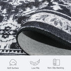 8x10 Area Rugs for Living Room, Black Washable Non-Slip Large Carpet - Image 7