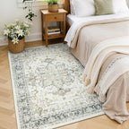 Lofus 3x5 Taupe Grey Rugs for Bedroom Living Room, Vintage Boho Carpet - Image 4