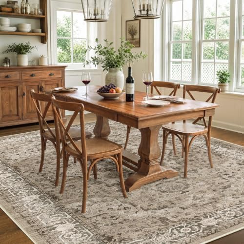 SameBed 6x9 Area Rug Living Room, Vintage Washable Carpet Brown - Image 2