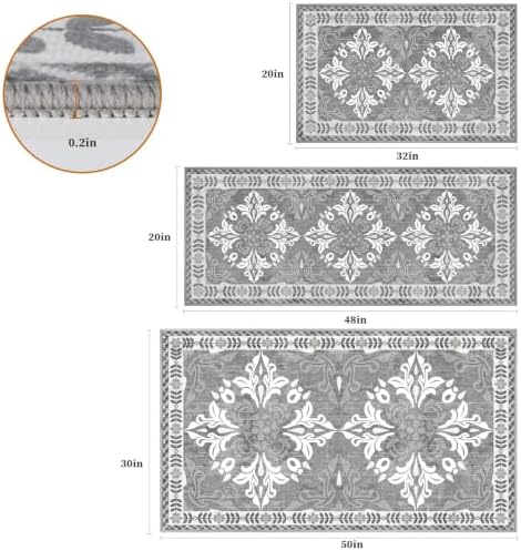 Kitchen Rugs Set of 3, Non Slip Washable Floor Mats with Water Absorbent - Image 2