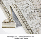 Hallway Washable Runner Rug - 2x10 Kitchen Rugs Entryway Rug Runner Vintage Soft Floor Mat Non Slip Indoor Farmhouse Carpet for Bathroom Living Room Bedroom (2 X 10, Beige) - Image 3