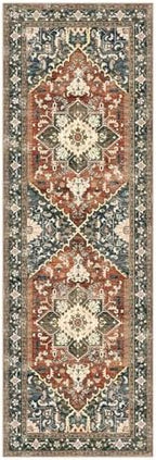 Yamaziot Washable Runner Rug, 2x6 Non-Slip Boho Vintage Hallway Kitchen Rug - Image 2