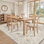 Madane 5x7 Area Rugs for Living Room, Non-Slip Washable Rug, Ivory/Brown - Image 4