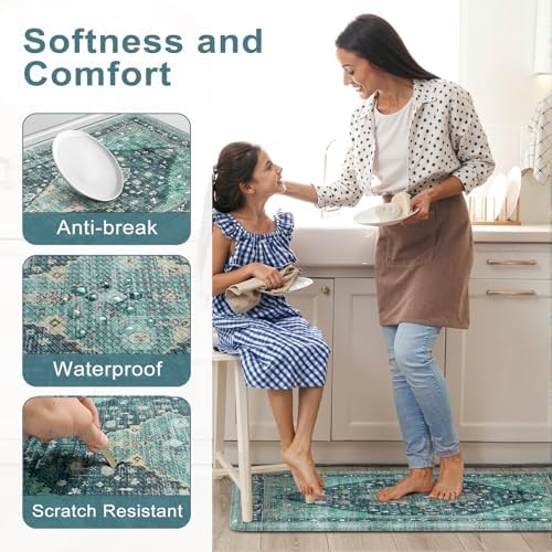 Collive Anti Fatigue Mats for Kitchen Floor, Padded Rugs 17"x59"+17"x29" - Image 4