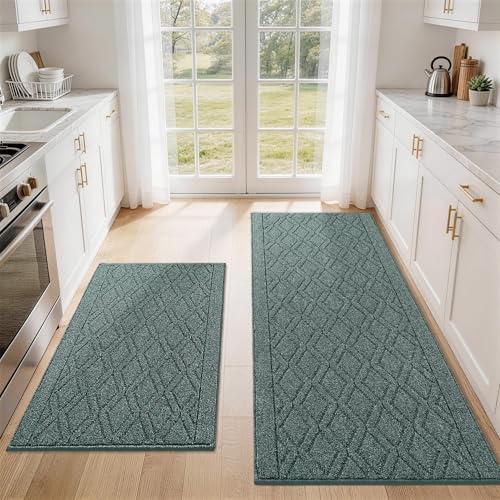 COSY HOMEER Kitchen Rugs Sets of 2 Non-Slip Washable,60x24Inch/35X24Inch by COSYHOMEER