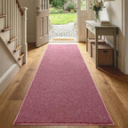 2x8 Red/White Runner Rug Washable Non-Slip for Kitchen Hallway Bathroom - Image 2