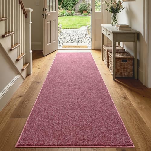 2x8 Red/White Runner Rug Washable Non-Slip for Kitchen Hallway Bathroom - Image 2