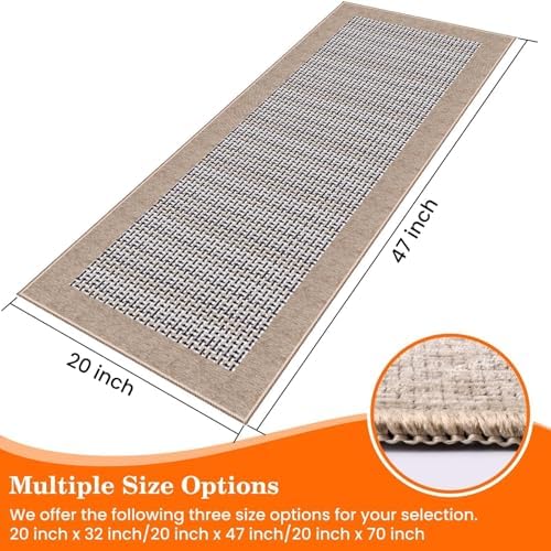 StepRite Kitchen Rugs, Kitchen Mat for Floor, 47"x20" Non-Slip Machine-Washable Commercial Floor Mat, Absorbent Heavy-Duty Rug for Office & Home, Sink Standing Mat, Entryway Carpet, Door Mat, Khaki - Image 2
