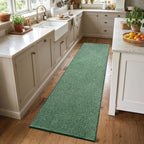 2x6 Green/White Runner Rug Washable Non-Slip for Kitchen Hallway Bathroom by Unknown