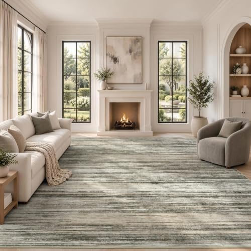 Lofus 8x10 Area Rug for Living Room, Abstract Washable Non-Slip Rugs, Taupe by Lofus