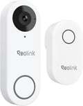 REOLINK 2K Video Doorbell Wi-Fi Camera with Chime, 3:4 Head-to-Toe View, 180°View, 5/2.4 GHz Wi-Fi, 2-Way Talk, Person/Package Detection, Waterproof, Smart Alerts, Works NVR(Wired)