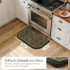 Collive Kitchen Mats for Floor Olive Green Half-Moon Rug, 17.3"x29.5" - Image 2