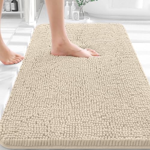 OLANLY Bathroom Rugs 32x20, Extra Soft Absorbent Chenille Bath Rugs by OLANLY