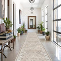 Hallway Washable Runner Rug - 3x16 Kitchen Rugs Entryway Rug Runner Vintage Soft Floor Mat Non Slip Indoor Farmhouse Carpet for Bathroom Living Room Bedroom (3 X 16, Beige) by HYHAOYUNLAI