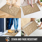 HIYARD Front Door Mat, Absorbent Dirt Trapping Welcome Door Mat Indoor Outdoor, Non Slip Entry Mat, Indoor Outdoor Door Mats, Fade Resistant, Low Profile Doormat for Entryway, 47×32, Beige - Image 5