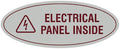 Signs ByLITA Oval Electrical Panel Inside Sign (Light Grey/Burgundy) - Medium 2 Pack