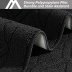 COSY HOMEER 48x20Inch/30X20Inch Kitchen Rug Mats,Black - Image 2