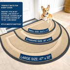 OLANLY Half Circle Front Door Mat Outside 35x23 All-Season Rubber Doormat - Image 2