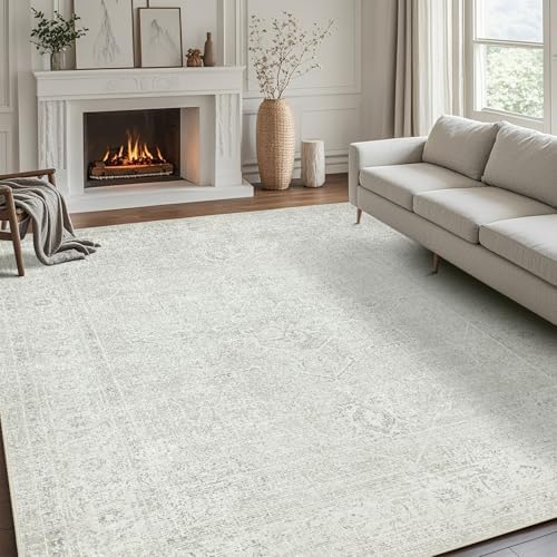 8x10 Washable Area Rugs for Living Room,Bedroom,Dining Room(Concrete Grey) by Srugn