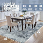5x7 Area Rugs for Living Room Washable Bedroom Dining Room Blue Grey - Image 2