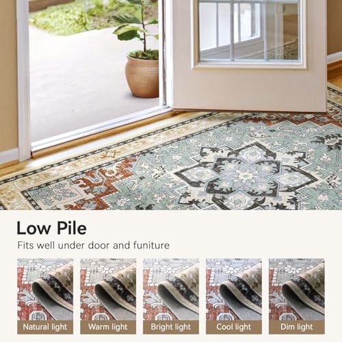 Lofus 3x5 Small Kitchen Area Rugs, Vintage Boho Washable Carpet, Beige - Image 6