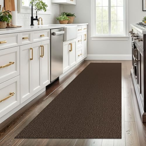 EARTHALL Washable Runner Rug, Non Slip Entry Runner, 3x8 Ft, Brown/Coffee - Image 5