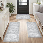Kitchen Rugs Sets of 3, 2x3 2x4 2x5 Rug Runner,Grey - Image 4