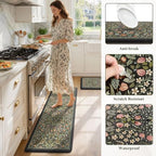 Collive Anti Fatigue Mats for Kitchen Floor, Black Padded Kitchen Rug Sets - Image 6