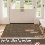 BEQHAUSE Dirt Trapper Door Mat 20" x 48", Non-Slip Washable Doormats, Brown - Image 2