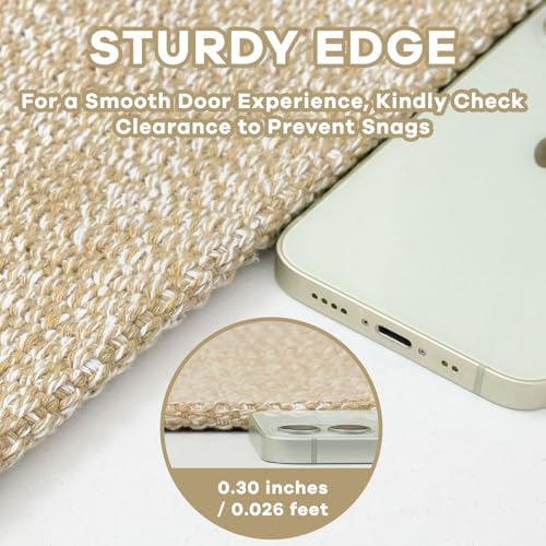 EARTHALL Washable Runner Rug, Non Slip, 3x16 Ft, Golden Beige/White - Image 2