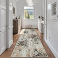 Runner Rugs for Hallways Kitchen 2.6x8 Non Slip Washable Brown Beige by Aelenmu